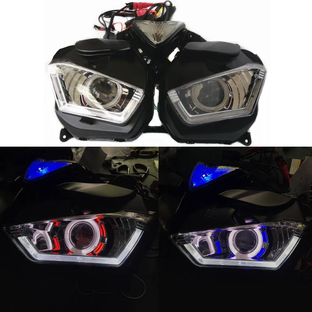 

Modified Motorcycle r25 r3 headlamp head lamp Demon Angle Eye Custom LED HID Headlight HeadLamp Light For YAMAHA YZF R25 R3