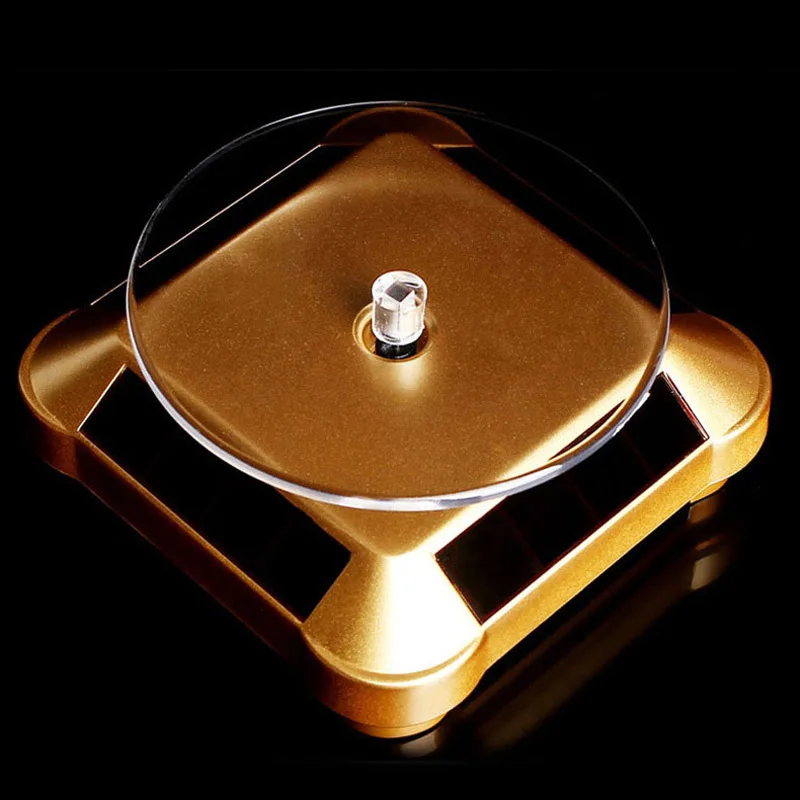 Solar Showcase 360 Automatic Rotating Turntable Jewelry Organizer Necklace Bracelet Watch Phone Display Stand KQS8
