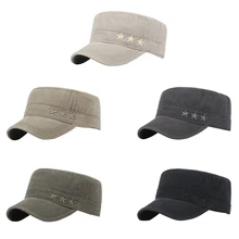 Открытый хлопковый топ с плоской подошвой Военная Кепка с вышивкой классический ретро солнцезащитный козырек дышащая Шляпа Сплошной Цвет туристическая шляпа для кемпинга