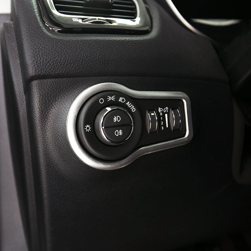 

For Jeep Compass 2017 2018 ABS Matte Car body detector styling cover front fog light switch inner Trim accessories 1pcs