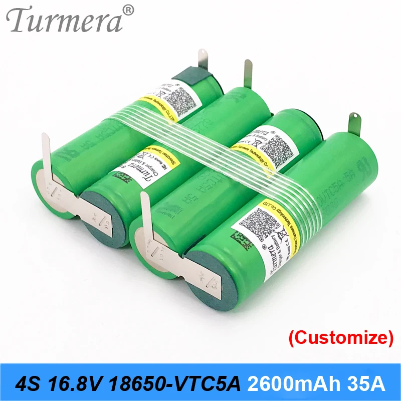 3S 12,6 V 4S 16,8 V 5S 21V аккумулятор US18650VTC5A 2600mah 35A разрядный ток для шуруповерта батареи(по индивидуальному заказу