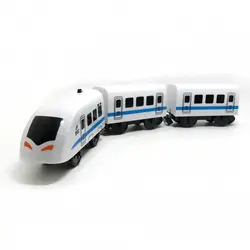 Магнитный Электрический поезд высокая скорость железнодорожные поезда игрушки, совместимые с BRIO железнодорожные треки деревянные