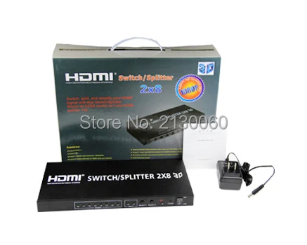 HDMI сплиттер HDMI 2x8 сплиттер, HDMI дистрибьютор-3D, 4 К x 2 К V1.4b, 1080 P/60 Гц