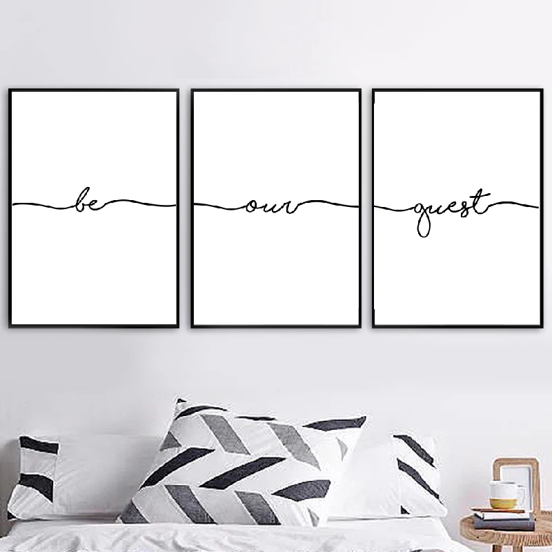 Be Our Guest Quote Canvas Painting Wall Decor