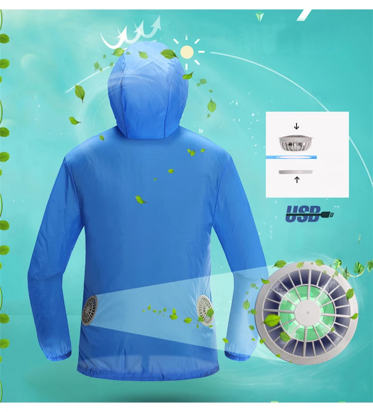 Air Conditioning Clothes  Fan Cooling Jacket Outdoor High Temperature Working Fishing Hunting Cooling Sun Protection Clothing (3)