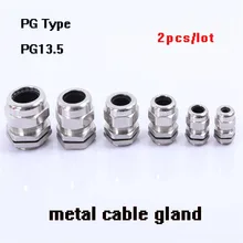 PG13.5 Никель латунь металлические уплотнения кабеля IP68 Водонепроницаемый разъем провода желез, на возраст от 6 до 12 мм кабель 2 шт./лот металлическое соединение