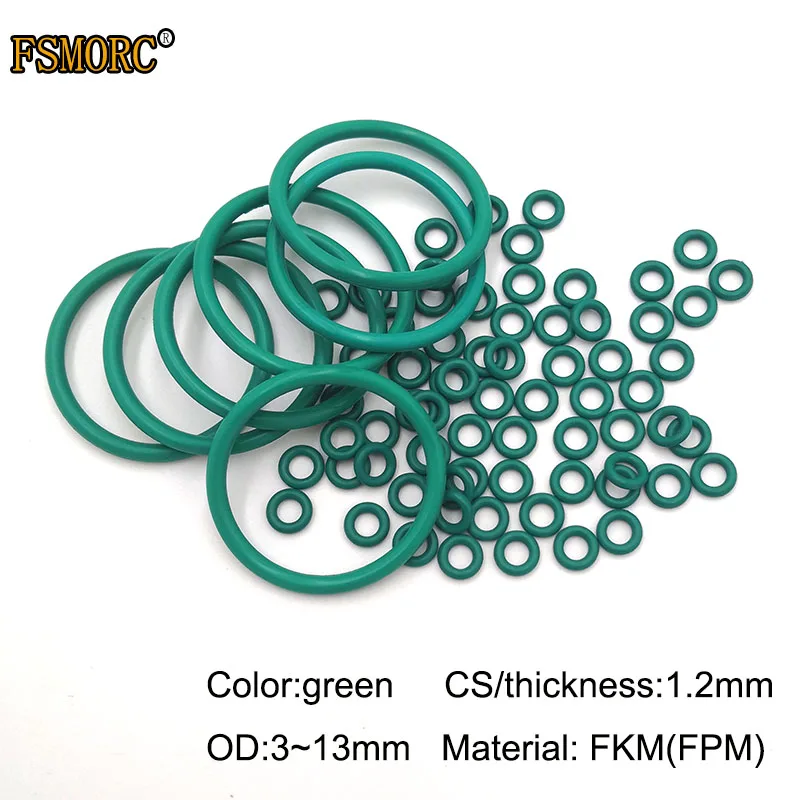 

OD 5 5.5 6 7 8 9 10 12 13*1.2mm thickness/CS FKM Viton o ring seal dichtung green Gasket of motorcycle part FPM o-ring