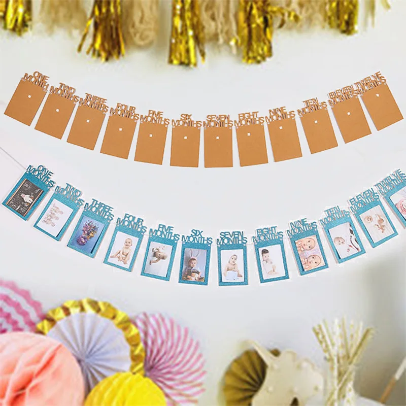 

1st Birthday Party Decorations Kids Favors First Birthday Banner Flag ONE Year Bunting Garland Baby Shower Decor Boy Girl