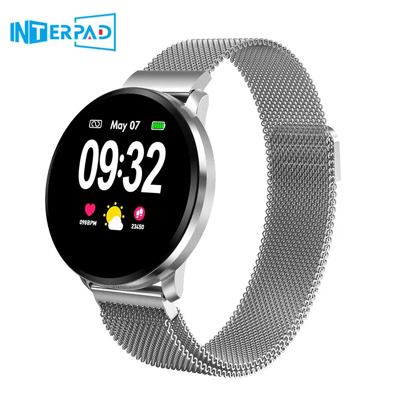 

2019 Interpad New Men Smart Watch IP67 Waterproof Blood Pressure Monitoring Metal Strap Multi Sport Modes Smartwatch Women