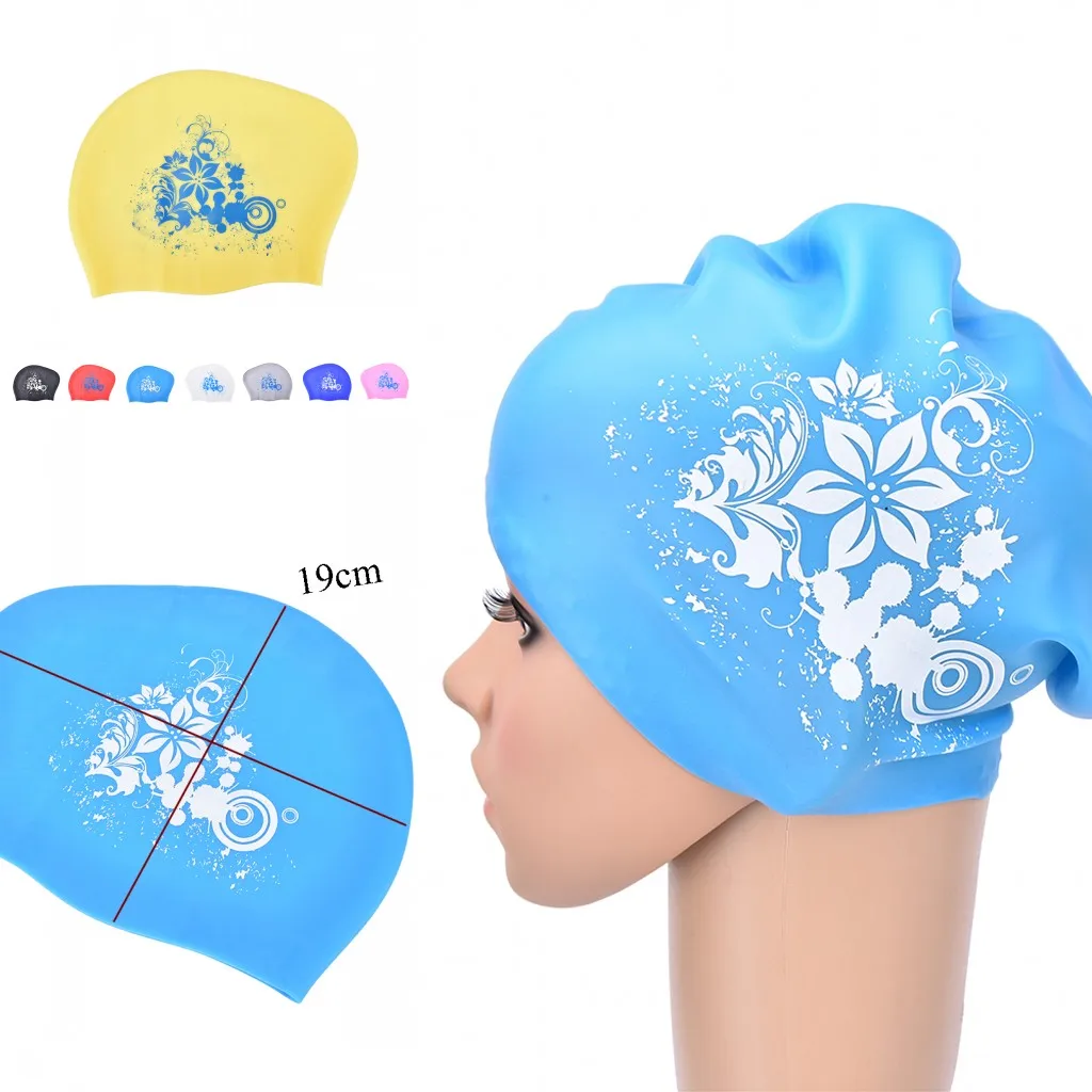 

2019 New Silicone Swimming Cap for Long Hair Women's Waterproof Swim Caps Ladies Diving Hood hat for kids garras casquette