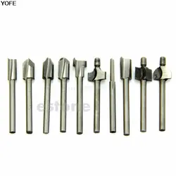 HSS Маршрутизатор биты деревянные фреза подходит инструмент Dremel 10 шт. 1/8 "3 мм