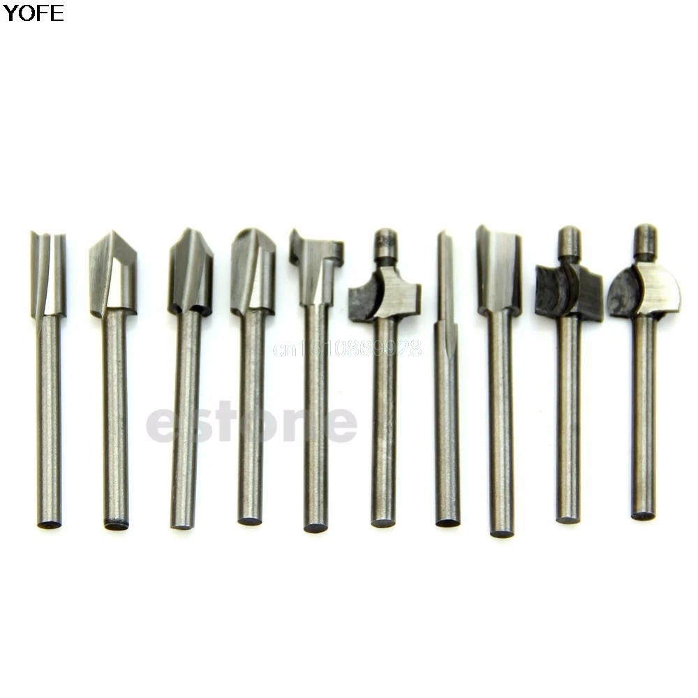 HSS Router Bits Wood Cutter Milling Fits Dremel Rotary Tool Set 10pcs 1