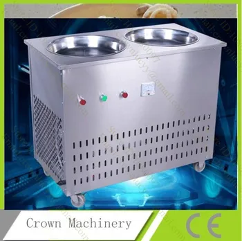 

CE fried ice cream machine pan; Thailand ice cream roll machine, flat double pan stainless steel Fry ice cream rolls machine