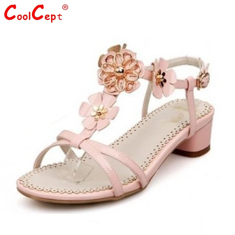 

CooLcept free shipping genuine leather quality high heel sandals women fashion platform heels sandal R4458 EUR size 34-39