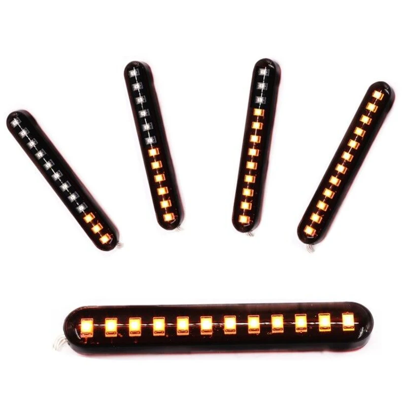  1pcs Universal Flowing Water Flicker LED Motorcycle License Plate Light Motor Scooter Car Indicators Blinkers Amber Lamp 12v  (6)