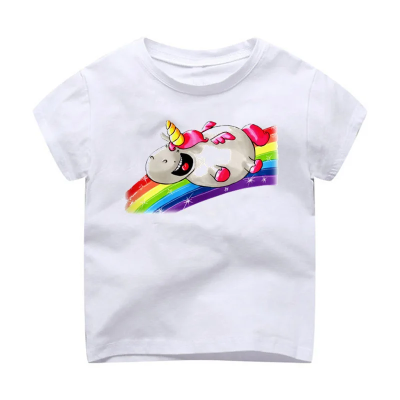 

T-Shirt Children Modal Printing Kids Clothes Short Sleeves t shirt tshirt Unicorn For Harajuku Tee Shirt Femme