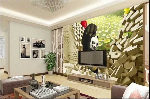 3D обои, Кунг-фу панда фрески для детской комнате мальчиков и девочек спальня фон винил papel де parede