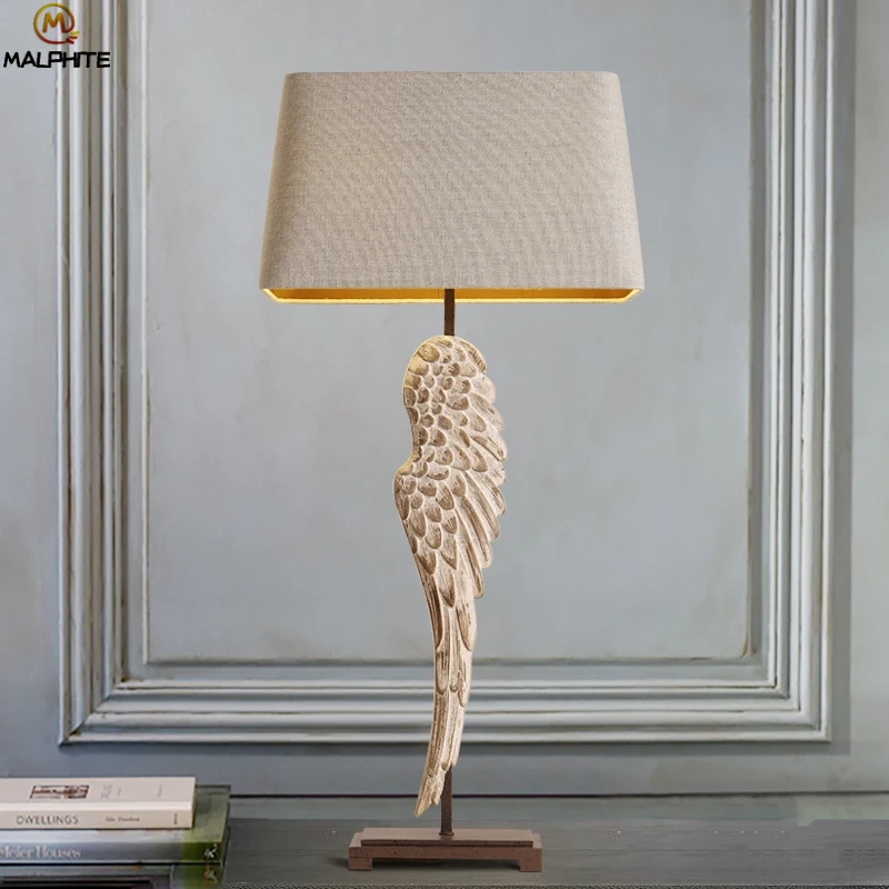 

Nordic Retro Table Lamp Vintage Feathers Table Lamps For Bedroom Fabric Deco Lighting Fixtures Living Room Desk Lamp Luminaires