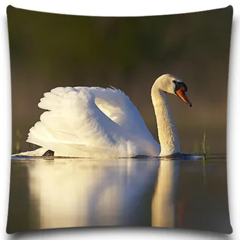 

Polyester Cotton Pillow Covers Plant sofa Car Seat Decorative Animal Style Swan Cushion Cover Square Pillow Case