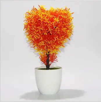 

Artificial new love shape plant ornaments simulation tree bonsai indoor desktop wedding Christmas decoration green planting tree