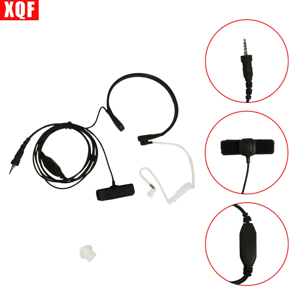 

XQF Throat Mic Microphone Covert Acoustic Tube Earpiece Headset With Finger PTT for Yaesu Vertex Radio VX-6R 7R 6E 7E 120 127