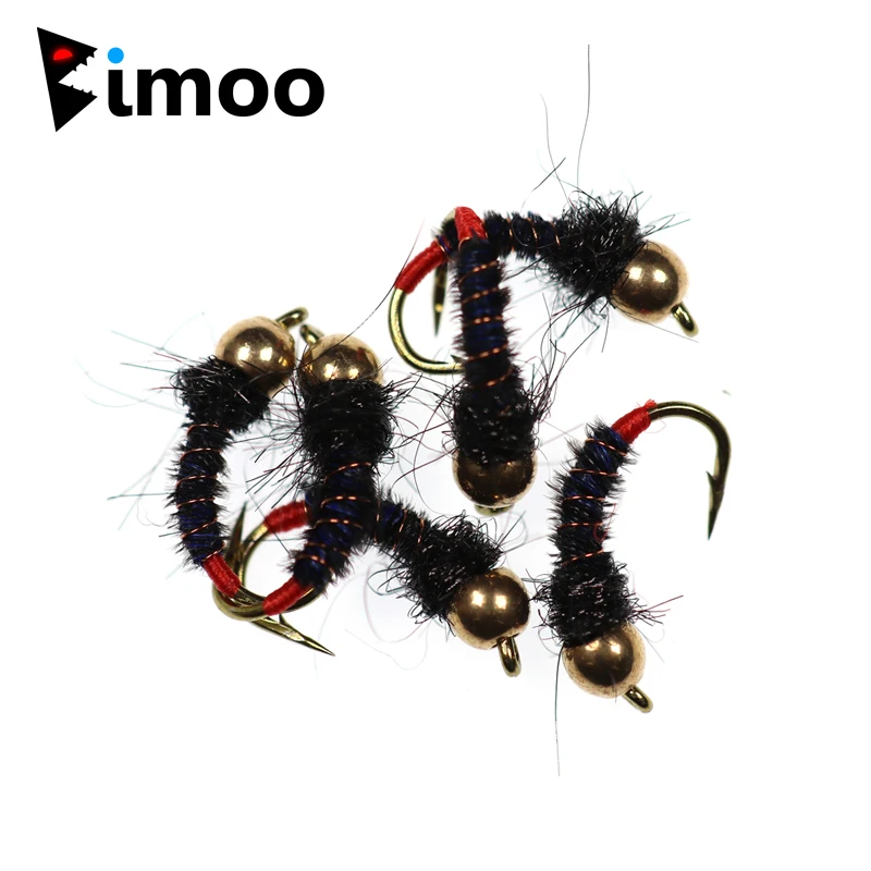 Bimoo 6 шт. #12 Bluegill Crappie Panfish Perch Радужная Форель Caddis металлические латунные бусины с