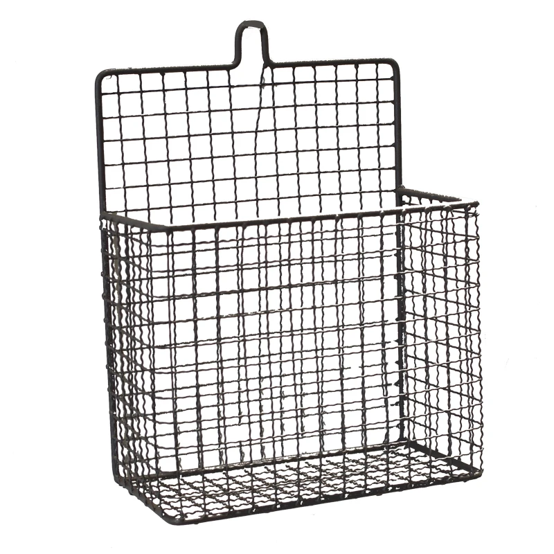 New Wire Metal WALL POCKET Industrial Magazines Mail Files Storage Crate BASKET 