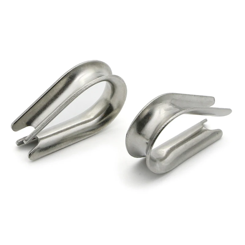 

10pcs wire rope protection ring Rigging fasteners Anchor Line Thimbles Silver Ring Clamp Winch Wire Loop 304 Stainless Steel