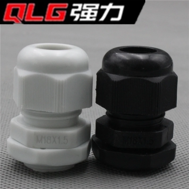 1piece M18*1.5 Waterproof Nylon Plastic Cable Gland Connector for 5-11mm Cable black color Factory IP68