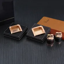 Новые креативные модные европейские квадратные металлические и кожаные украшения-пепельницы с нестандартная Зажигалка случайный цвет