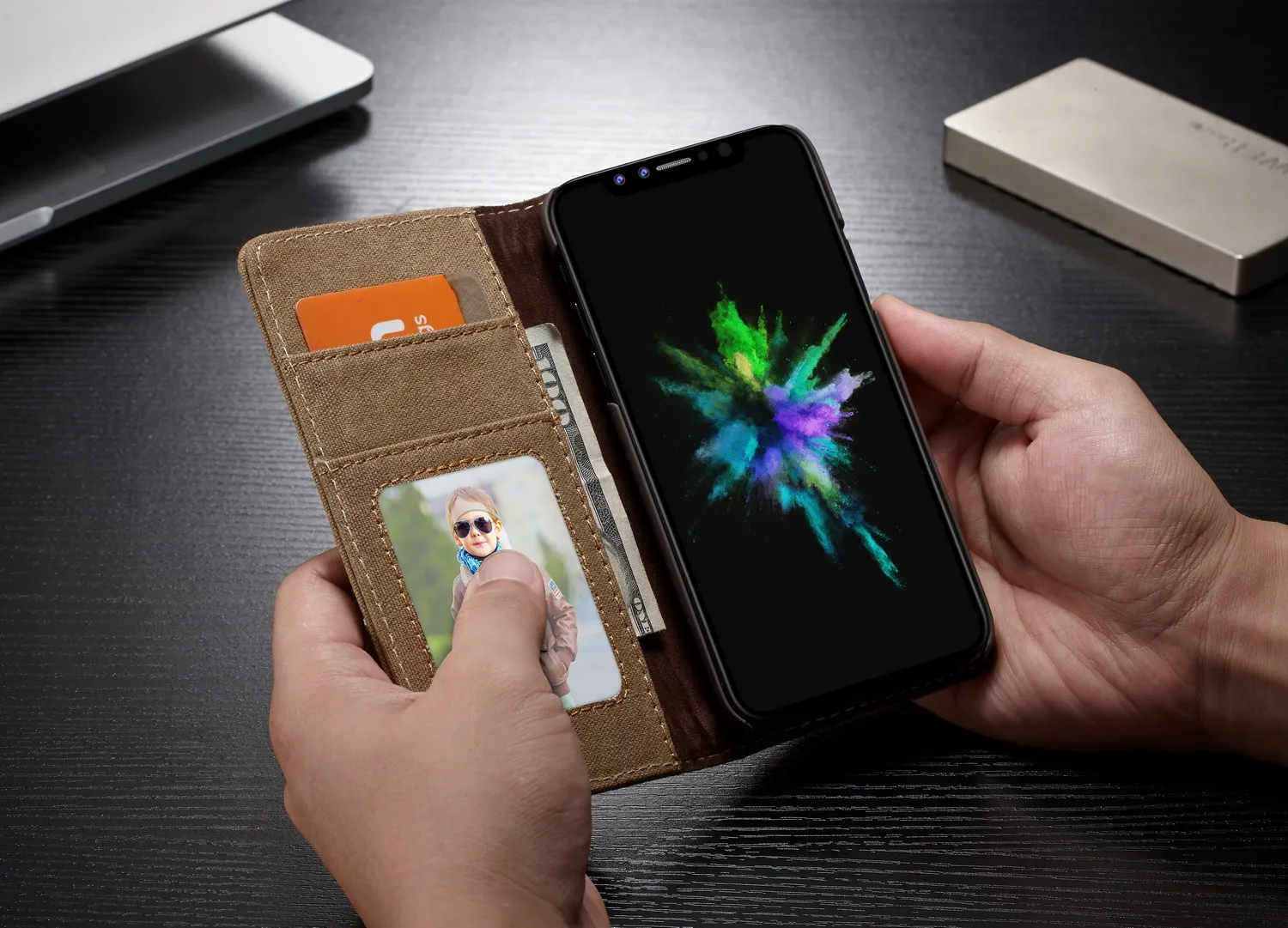 Для Apple IPhone X 6S 7 8 Plus роскошный Магнитный джинсовый кошелек Canva чехол-подставка для iPhone X 7 8 чехол держатель для карт сумка для телефона