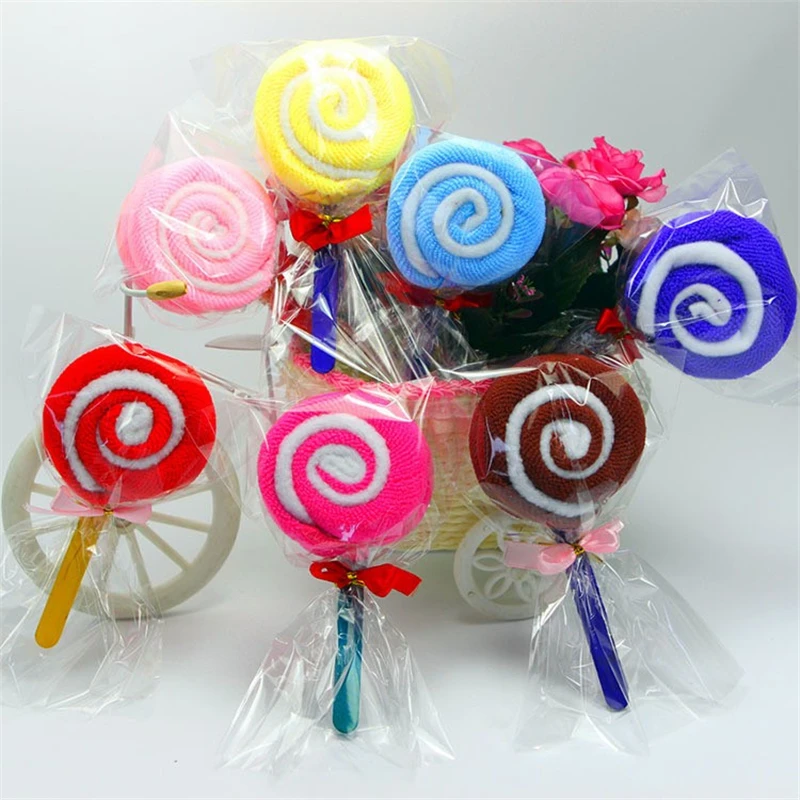 Lollipop Small Towel Washcloth Shower Wedding Party Favor Bridal Baby Kid | Дом и сад