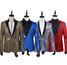 Gold clothes men suits designs masculino homme terno stage costumes for singers jacket men sequins blazer dance star style dress