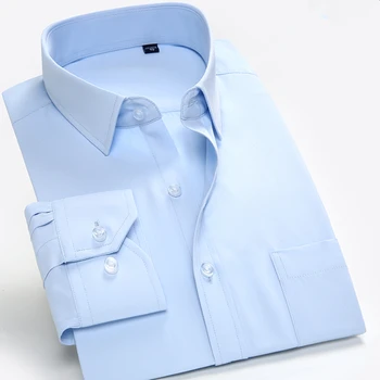 

Plus size 8XL long Sleeve Men Business Shirts Solid Twill Striped Classic Social Shirt China Imported Clothes High Quality Cheap
