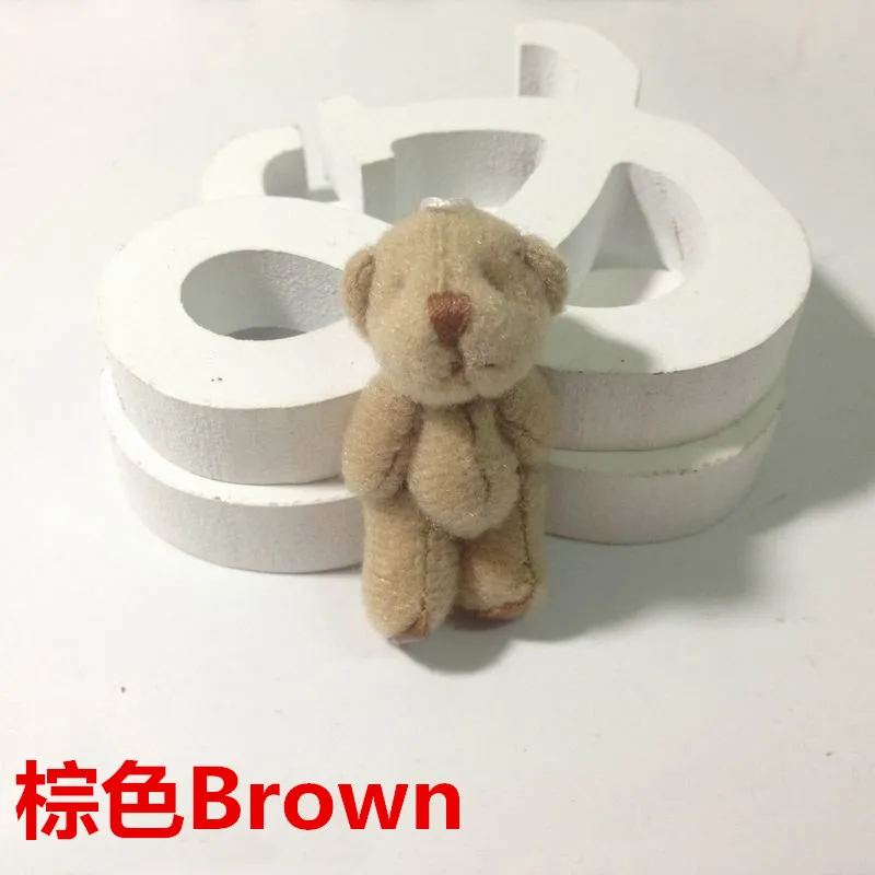 4.5 см(1.") плюшевые Совместное маленький мишка Подвески миниатюрный Мишка Брелок/bouqeut Jewellery аксессуар подарок мягкие Куклы - Высота: brown
