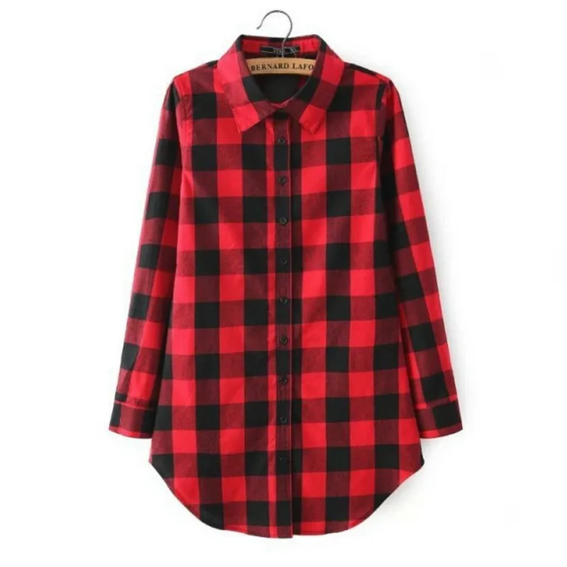 Autumn Long Sleeve Shirt/Blouse Loose Casual Button Shirts Lapel Neck Plaids Checks Shirts For Women Cage Female Free Shipping Autumn Long Sleeve Shirt/Blouse Loose Casual Button Shirts Lapel Neck Plaids Checks Shirts For Women Cage Female Free Shipping