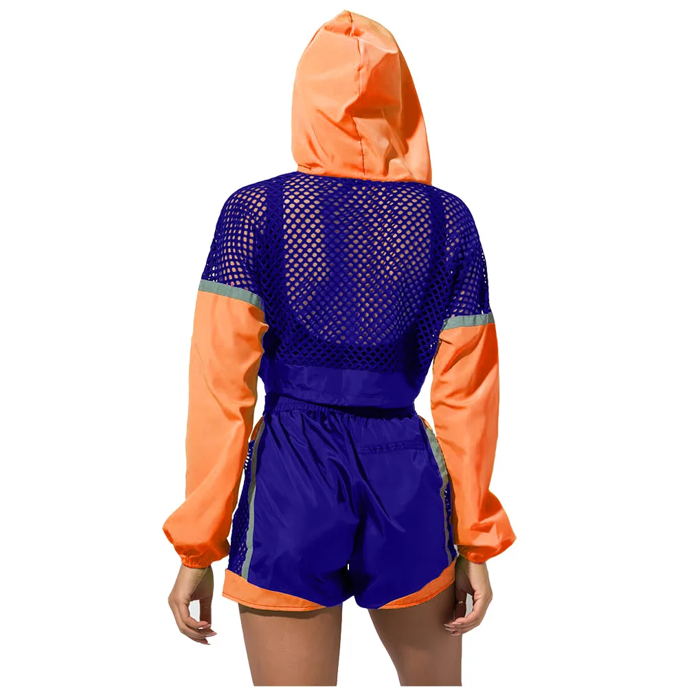 Sexy Fluorescent Color Patchwork Women