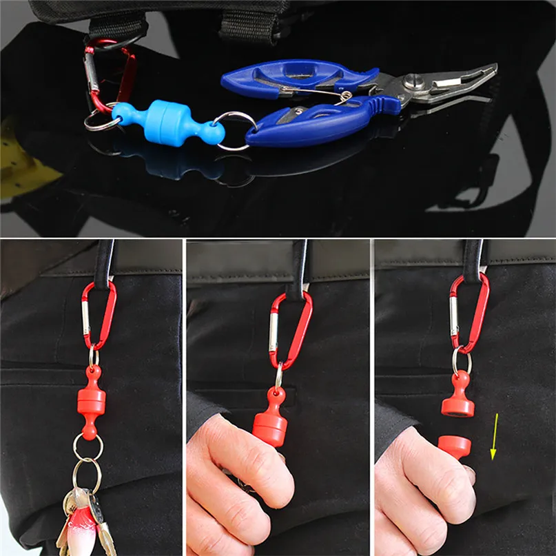 Climbing Holder Carabiner Flying Fish Solid Magnetic Buckle Landing Net Release Holder Carabiner Tackle stainless steel #3j25 (9)