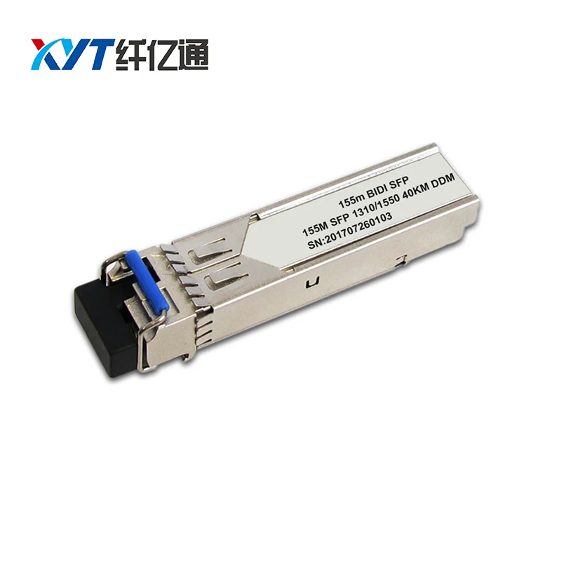 

Up to 155Mb/s data links FP laser transmitter Up to 20km on 9/125um SMF BIDI SFP transceiver 1310/1550nm single fiber sfp