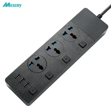 USB power Strip 3 AC Универсальная Розетка с USB розетками штепсельная вилка 2 м удлинитель ПК взрывозащищенный переходник для путешествий