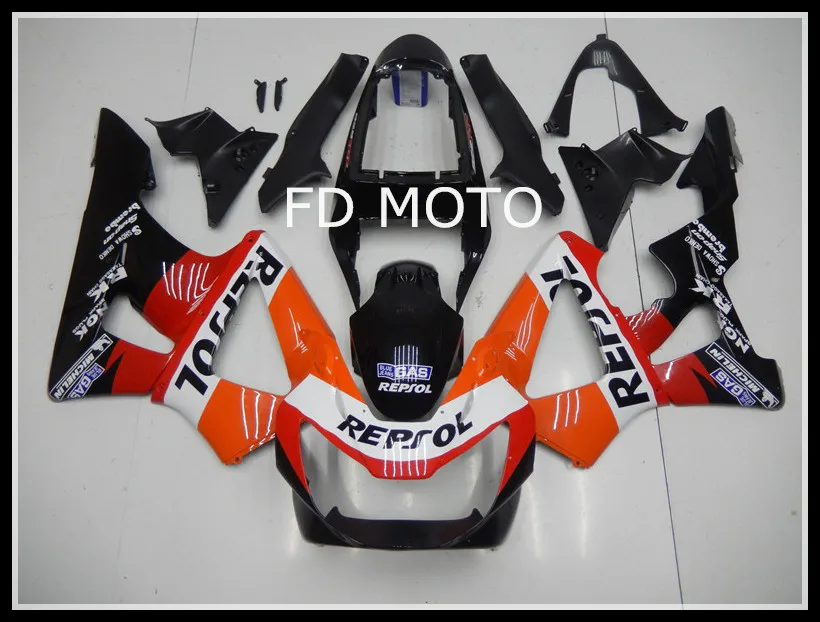 Red White Black Orange ABS plastic fairing kits 929 00 01 For HONDA