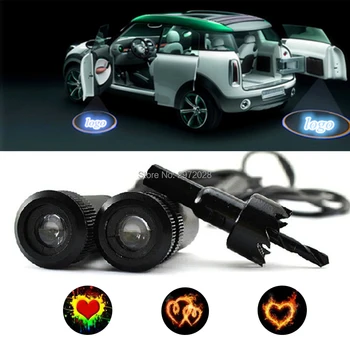 

2 x Universal Heart Series 5W High Power Car LED Laser Logo Lights Door Welcome Ghost Shadow Projector Door Courtesy Lights
