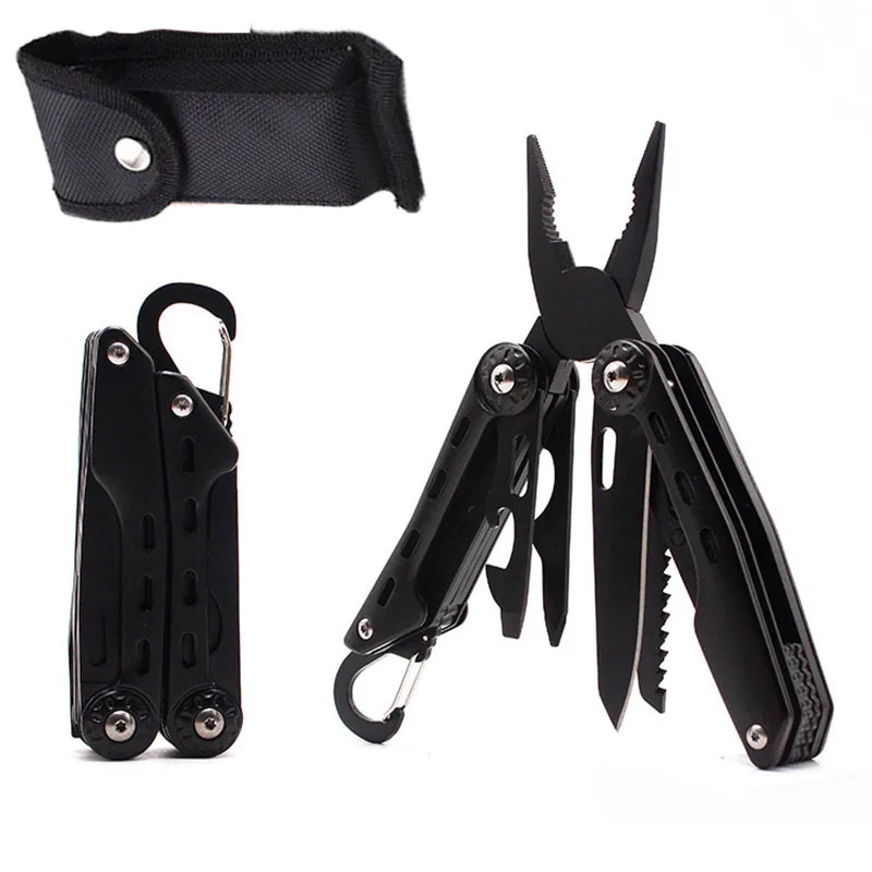 

Outdoor Camping Multifunctional Pliers Portable Stainless Folding Plier Clamp Survive Tools Knife Opener Carabiner Hiking Picnic