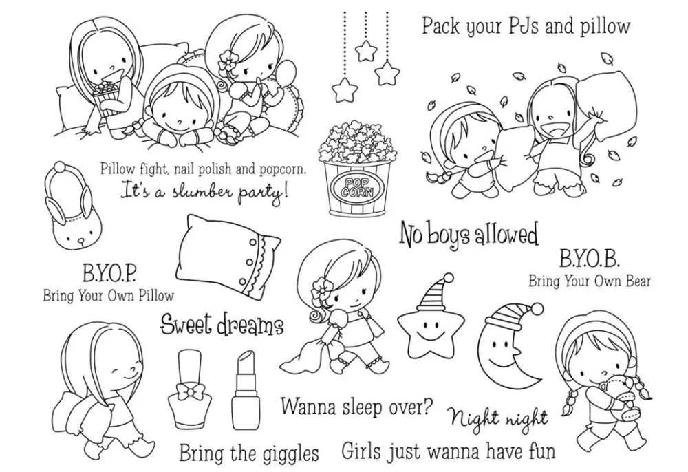 

CLEAR STAMPS girls DIY Scrapbook Card album paper craft silicon rubber roller transparent stamps p305