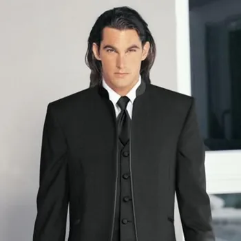 

Handsome Classic Custom Made Black Wedding Suits For Men Groom Suit Three Piece Mens Suits 2017 Slim Fit Groomsmen men Suit