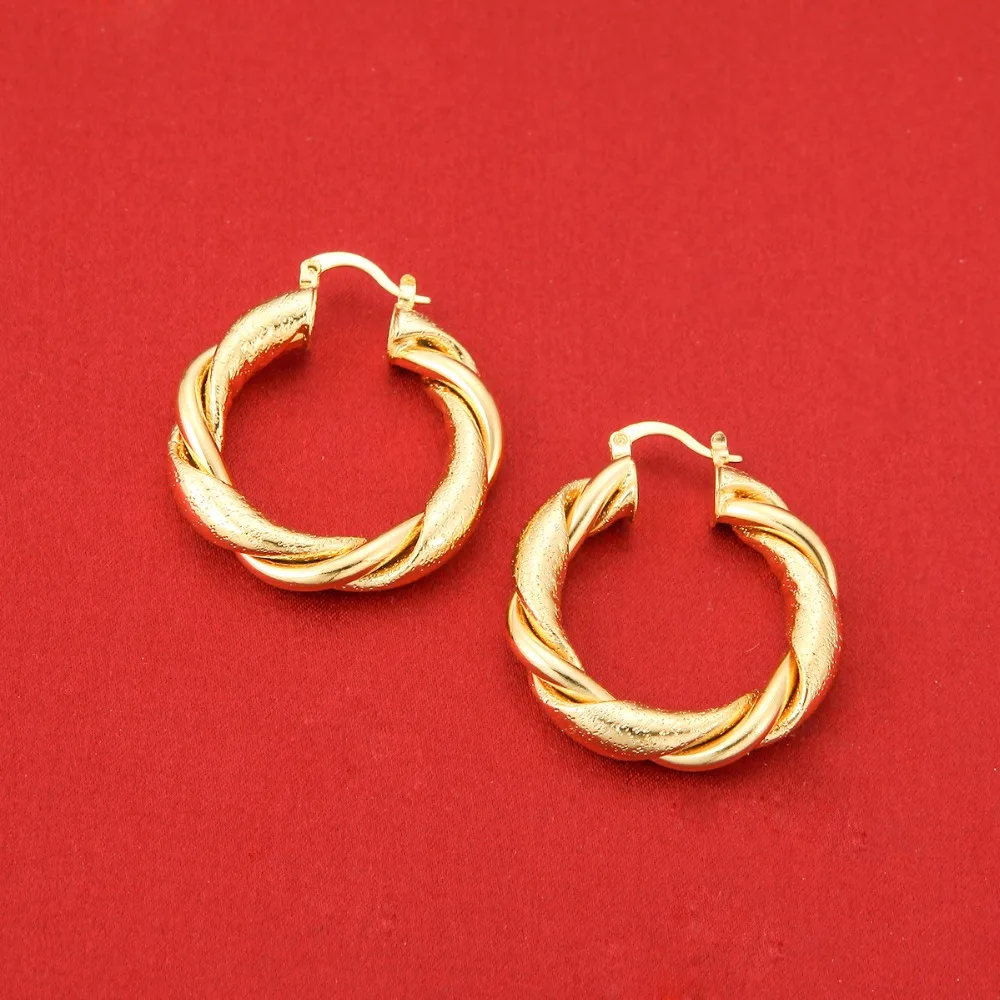 

Two Tones Round Twisted Hoop Earrings Set Jewelry Ethiopian Jewelry for Women
