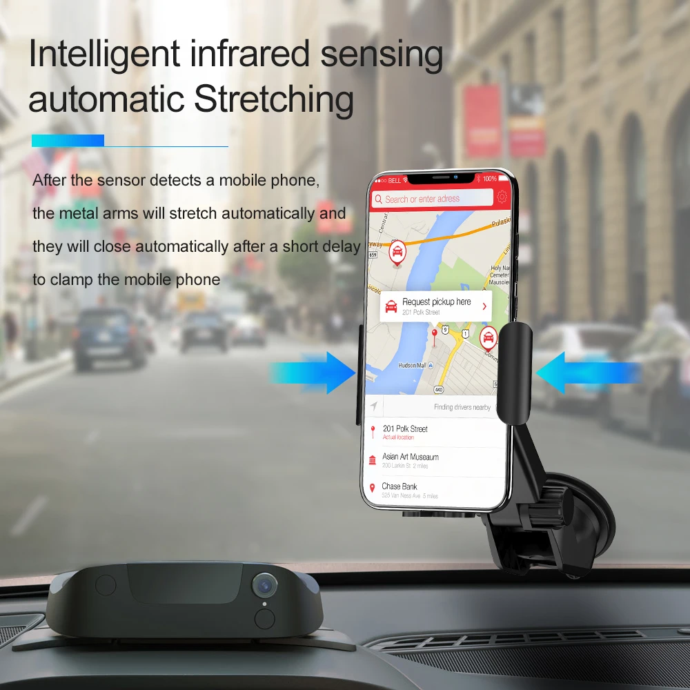  ROCK Infrarot Automatische 10W Qi Schnelle Drahtlose Auto Telefon Ladegerät Für iphone X 8 XR Huawe