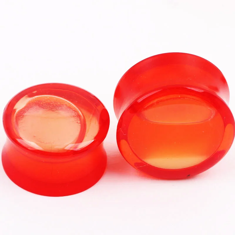 Wholesale 60pcs/lot mix 6-16mm Glow In Dark Red Liquid Ear Plug Flesh Tunnel Gauge Body Piercing Jewelry