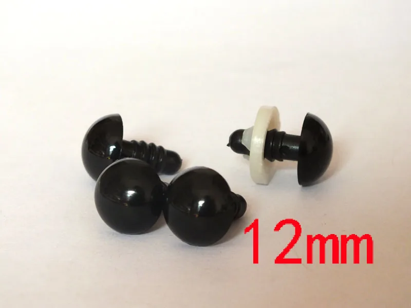 

free shipping!!! 12mm black safety eyes craft eyes plastic eyes 100 PAIRS