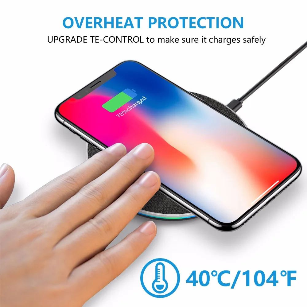 Беспроводное зарядное устройство Qi для телефона быстрая iphone 8 Plus X XR XS Max